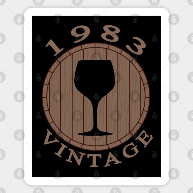 Vintage Wine Lover Birthday 1983 Sticker by TMBTM